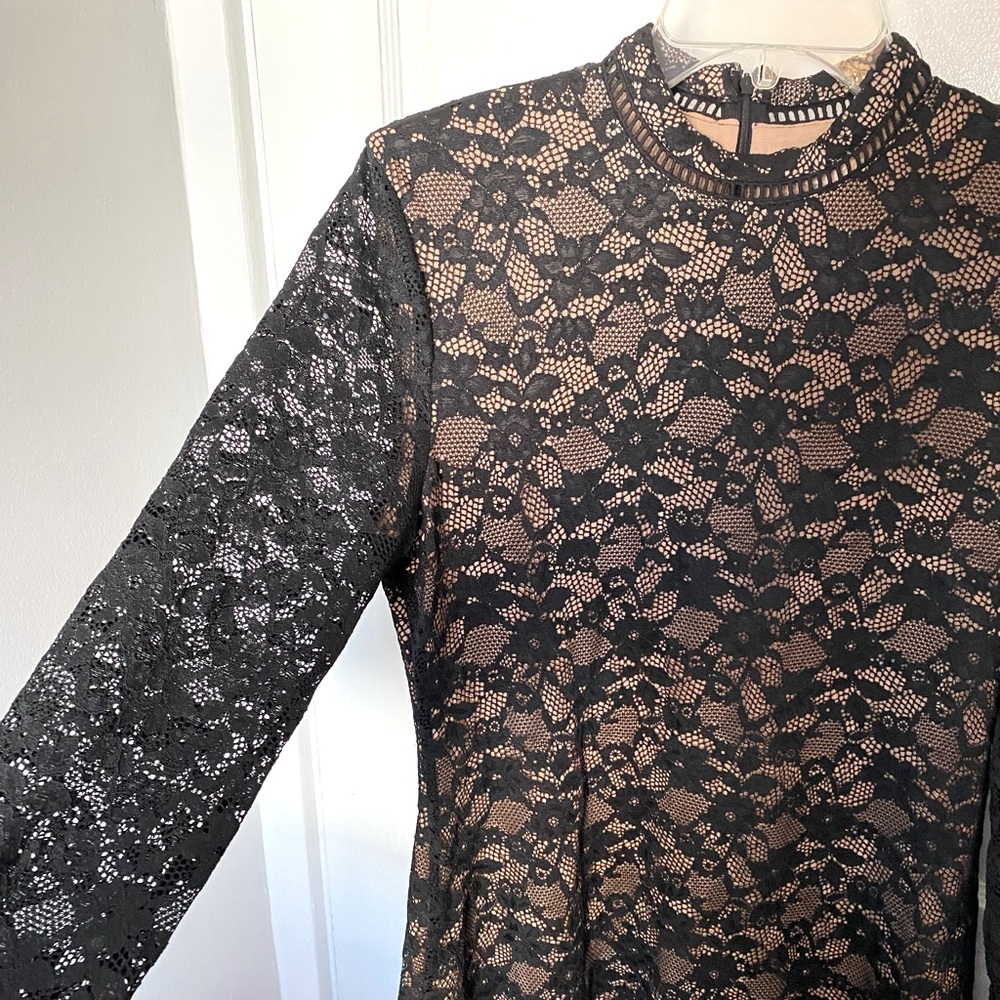 Long Sleeve Black Lace Dress - Wayf - Picture 5 of 5